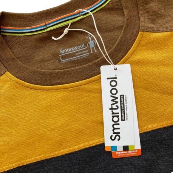 NWT Smartwool Thermal Merino Colorblock Crew Base Layer Top Size L - Picture 6 of 10